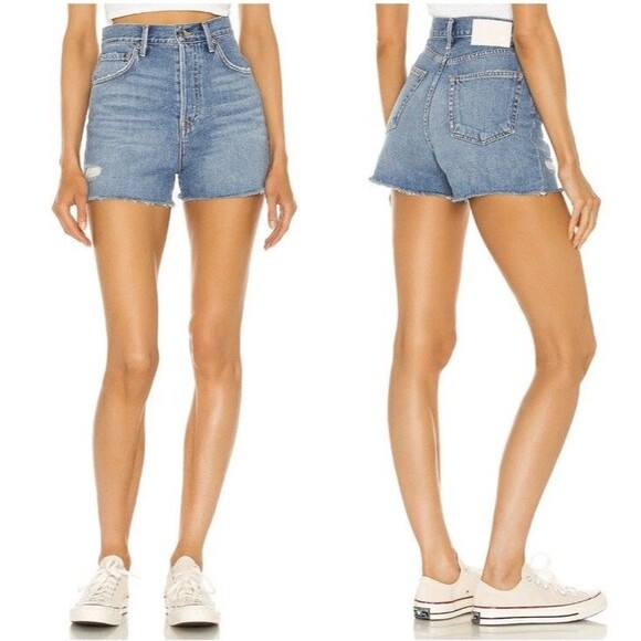 GRLFRND The Jules Super High Rise Vintage Cut Off Shorts in Atwater Size 28